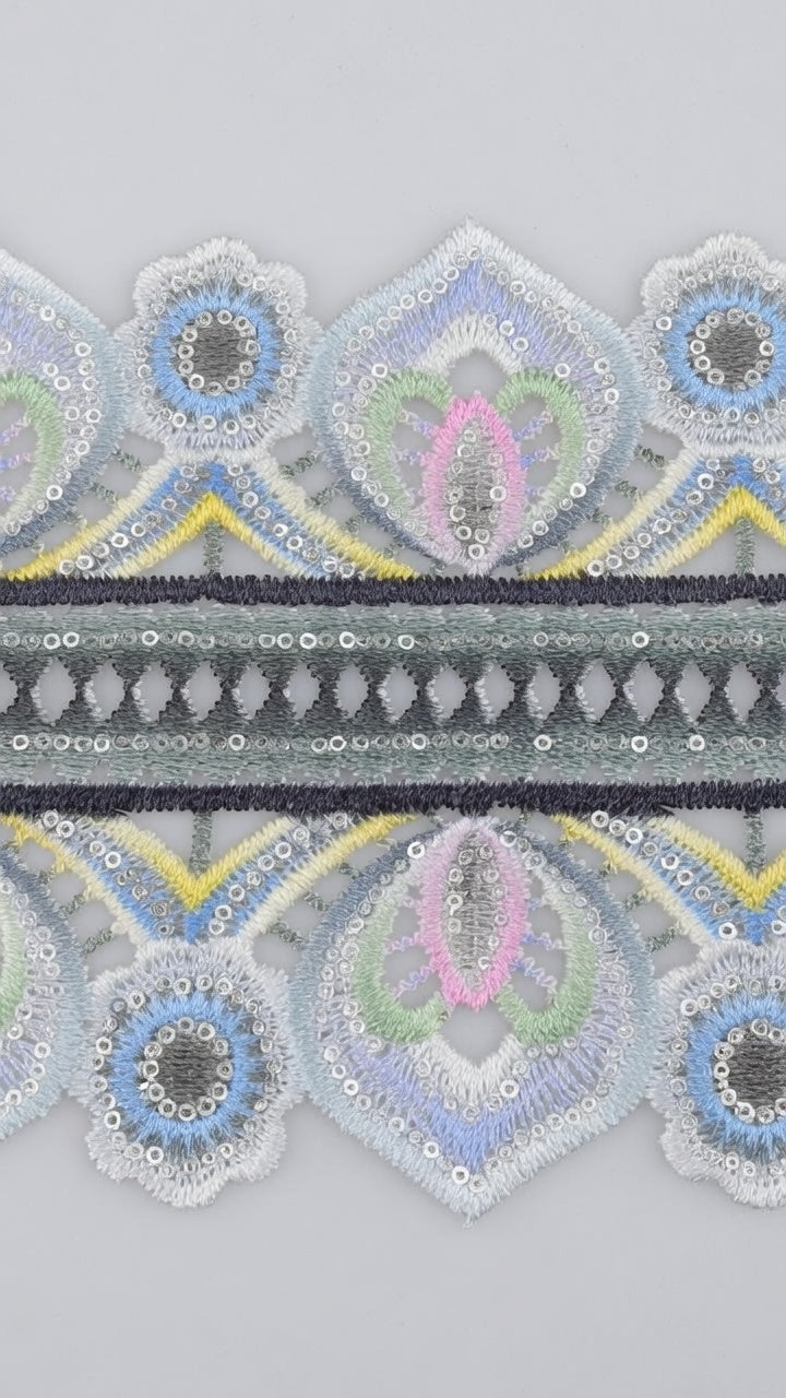 Embroidered Sequin Lace Trim