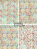 M442 Holographic Floral Guipure Lace Fabric in pastel iridescent colorway